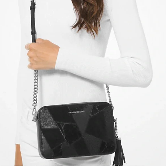 Michael Kors Patchwork Black Crossbody Bag - Picture 4 of 12